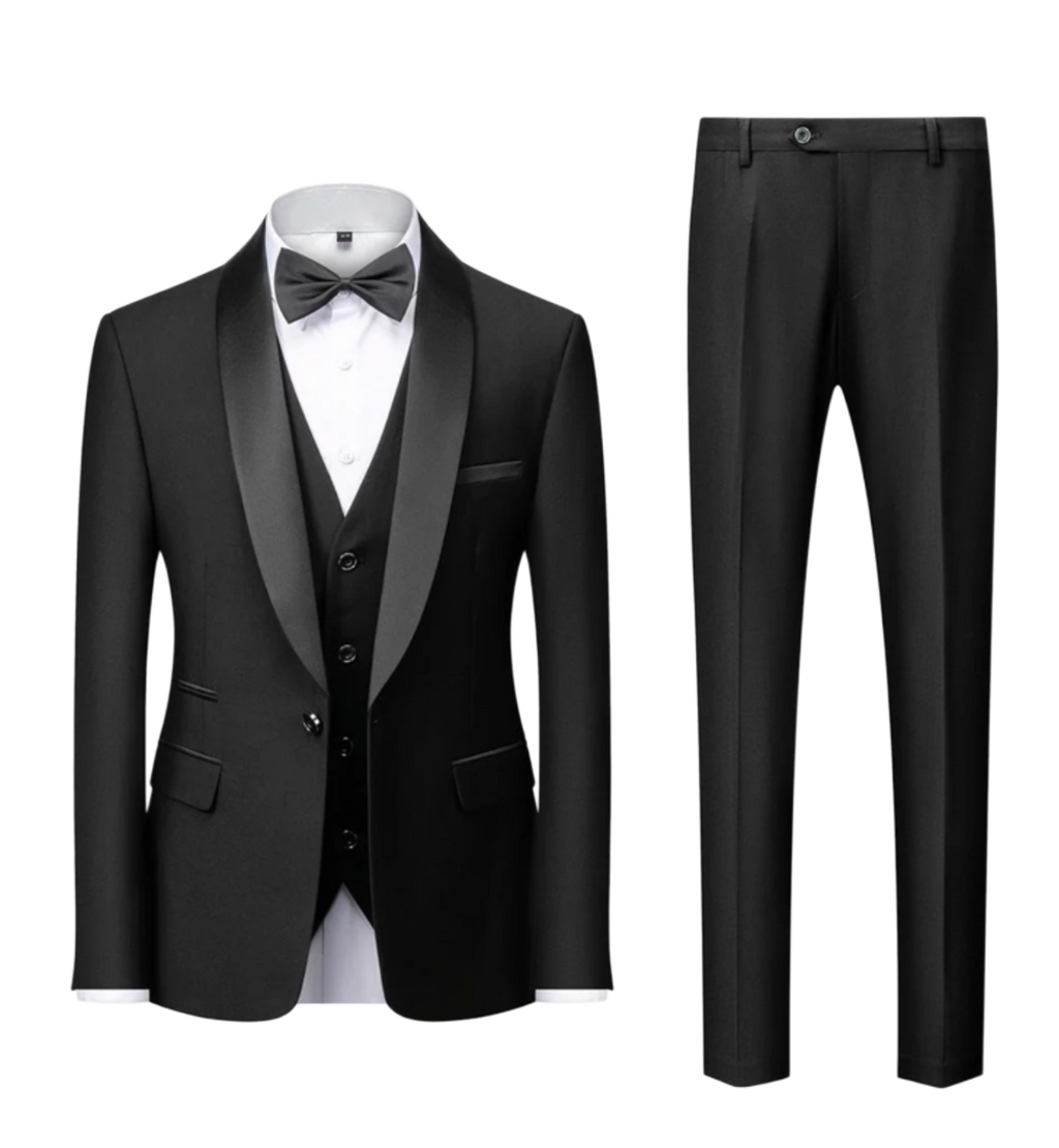 TRAJE DE TRES PIEZAS BLACK MONARCH